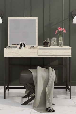 Decormet Linda Makyaj Masası Travertine Safir Meşe