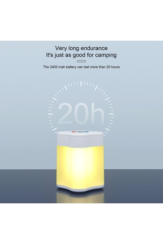 Yaozixa Usb Şarjlı 2400mah Renkli Ambiyans Lambası - Yatak Odası Gece Lambası, Kamp İçin Mini Fonksiyonel, Çekmeceli Ve Dokunmatik Çok Renkli