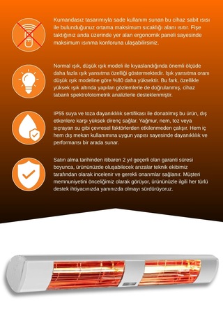 Aqua 3000 Watt Gsa30by Kumandasız Suya Dayanıklı Elektrik Isıtıcı
