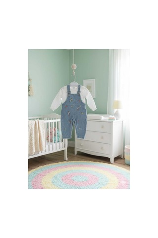 Baby Buu Laura Baby Kız Bebek/çocuk Çiçekli Salopet Tulum Mavi Mavi