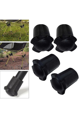 Homyl 4 Adet Sandalye Bacak Ucu Kapakları Kauçuk İç-çap-13mm Siyah