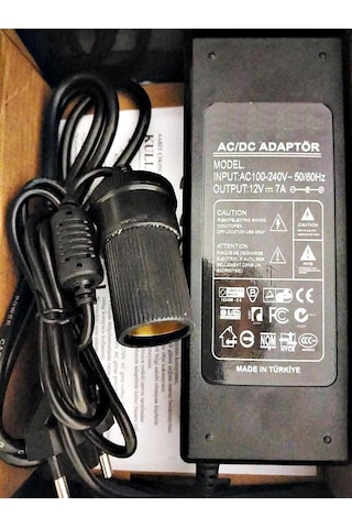 Çakmak Adaptörü Araç Çakmaklık Çevirici Oto Buzdolabı Ev Tipi Çevirici Adaptör7amper/12volt