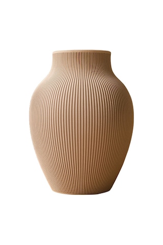 Kabartmalı Modern Dekoratif Vazo - Fibrika Store Beyaz