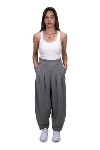 Kadın Modal Kumaş Havuç Kesim Gri Pantolon Gri
