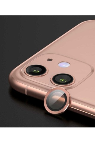 Apple Uyumlu iPhone 12 Mini Zore Cl-07 Kamera Lens Koruyucu Rose Gold