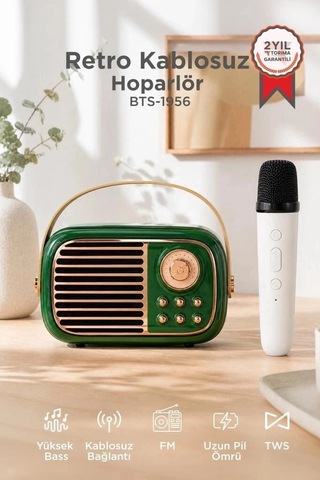 Özel Üretim Torima Bluetooth Hoparlör Bts-1956 Yeşil Hediyelik Dekor Taşınabilir