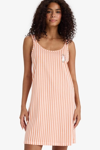 Defacto Regular Fit U Yaka Askılı Çizgili Gecelik-fall İn Love F6077ax25hsog300 Turuncu