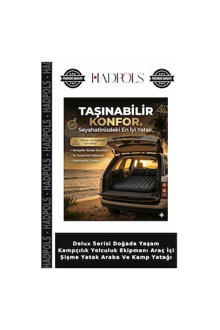Delux Serisi Doğada Yaşam Kampçılık Yolculuk Ekipmanı Araç İçi Şişme Yatak Araba Ve Kamp Yatağı Gri