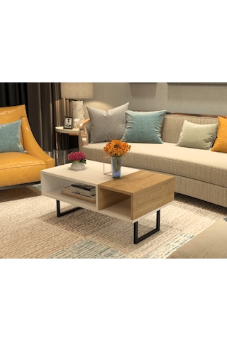 Drop Orta Sehpa Beyaz Safirmeşe