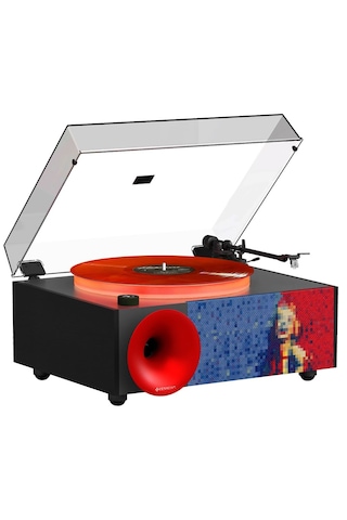 Fennessy İ5s Bluetooth Hoparlörlü 45w Hi-fi Işıklı Retro Pikap Plakçalar Turntable, Marilyn Monroe
