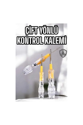 Çift Taraflı Elektrik Kontrol Kalemi Şeffaf Tornavida 14387880