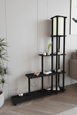 Ravilo Escaleras Dekoratif Raflı Lambader Siyah Siyah