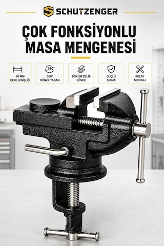 360 Döner Masa Tazgah Mengenesi 60 Mm Döküm Çelik Kol Çok Fonksiyonlu Pro77.