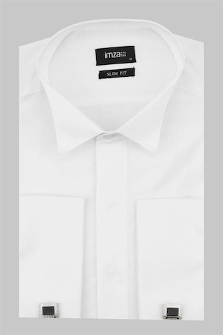İmza Beyaz Uzun Kol Ata Yaka Slim Fit Dar Kesim Basic Gömlek 1004225060-beyaz Beyaz