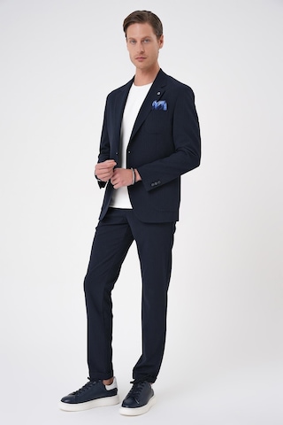 Efor Comfort Fit Mono Yaka Çift Yırtmaç Torba Cep Gofre Kumaş Casual Lacivert Ceket C 703 Lacivert