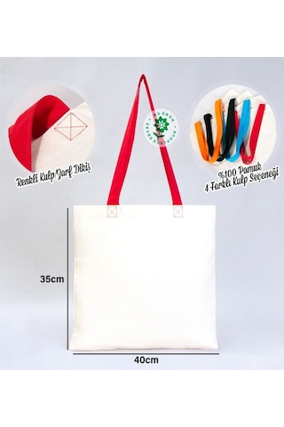 Bk Gift I Love Alanya Kırmızı Renkli Kulp Gabardin Bez Çanta 40x35cm, Baskılı Omuz Çantası, Alışveriş Çantası, Plaj Çantası Kobitmeyencom31758 Bk Gift Renkli Çok Renkli
