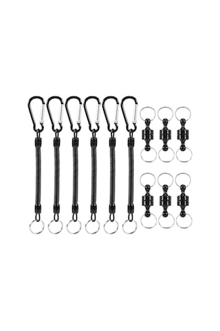 Lixada 6 Adet Manyetik Bırakma Tutucu Bobin İpi Karabina Y18081 Siyah