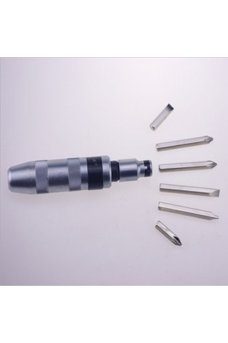 Symbee 7 Parça Çelik Saplı Darbe Tornavida Seti, Otomobil-motosiklet Tamiri İçin Krom Vanadyum Çelik Uçlar, Plastik Taşıma Kutusu Diğer