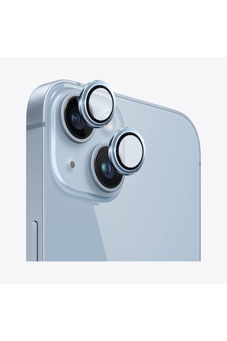 Safeus Safir Temperli Kamera Lens Koruyucu Apple Uyumlu iPhone 14 Plus Ve İle Mavi