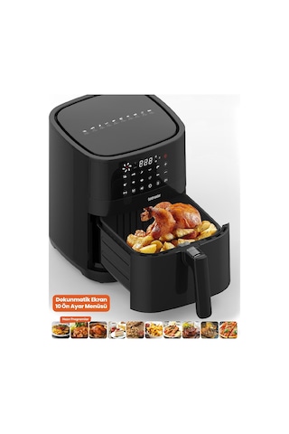Goldmaster Smartfry 6 LT Dijital Dokunmatik 10 Ön Ayarlı Airfryer Yağsız