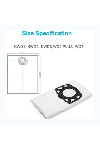 Şunlara Uygulanır Gösterildiği Gibi Elektrikli Süpürge Torbası Filtresi Kfı 357 Kfı357 Ka 40 2.863-3 4.0wd2 Plus Wd3 S2024 2243785 İçin Uygundur