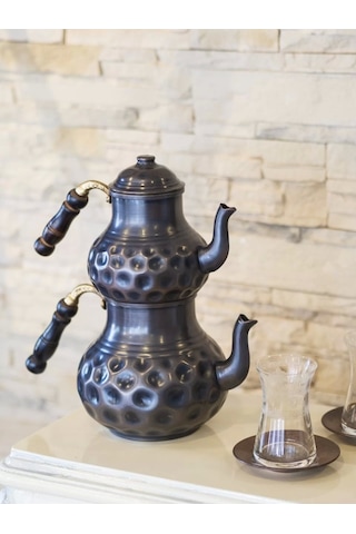 Bakır Çaydanlık Gamzeli Model Oksitli Renk Oksitli Bakır