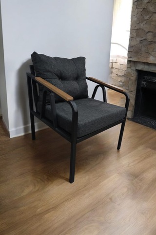 Pimango Pi Angel Demonte Metal Tekli Bahçe Mobilyası Antrasit 60 x 60 CM Antrasit