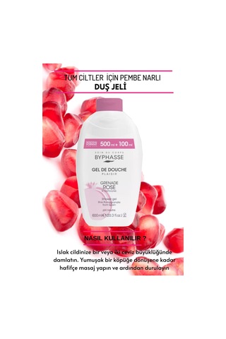 Byphasse Plaisir Pomegranate Pembe Nar Duş Jeli 600 ML