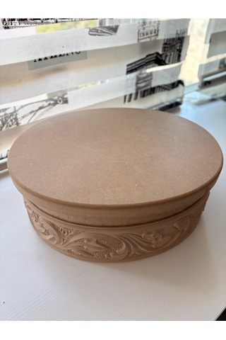 Ham Ahşap Oval Dekoratif Kutu 8