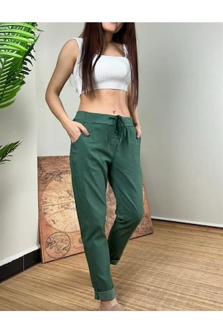 Bohem Stil İtalyan Likralı Skinny Pantolon-8935 Haki