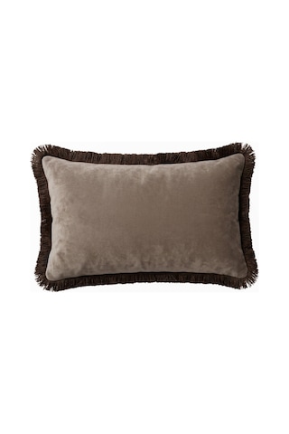"taupe" Püsküllü Kırlent Kılıfı -30x50 - Kahverengi