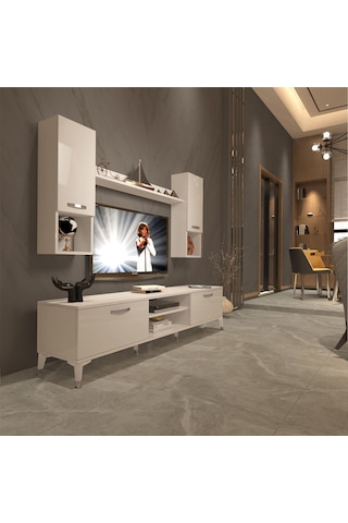 Decoraktiv Eko 5da Mdf Dvd Silver Tv Ünitesi Tv Sehpası Beyaz
