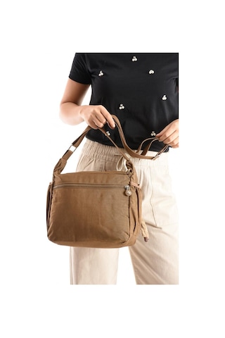 Kadın Postacı Çanta Hafif Klinkır Kumaş 30 27 Cm Çapraz Askılı Omuz Çantası Günlük Kol Çantası Taba