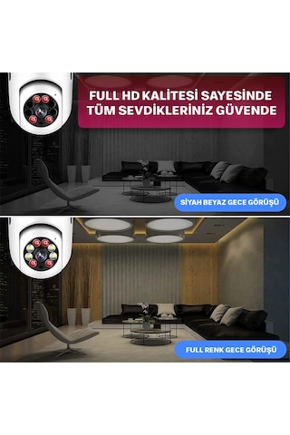 Yoosee Ev Güvenlik WIFI Panoramik Kamera Hd Ampul Uzaktan İzleme Kablosu