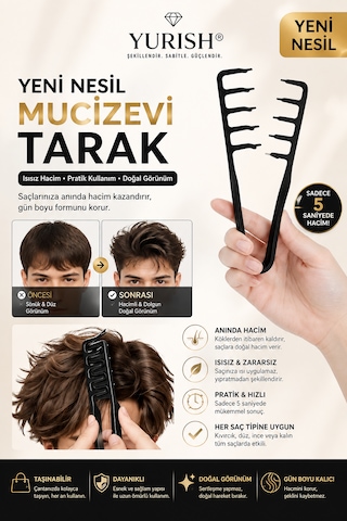 3 Lü Saç Şekillendirme Ve Hacim Tarağı Seti 0