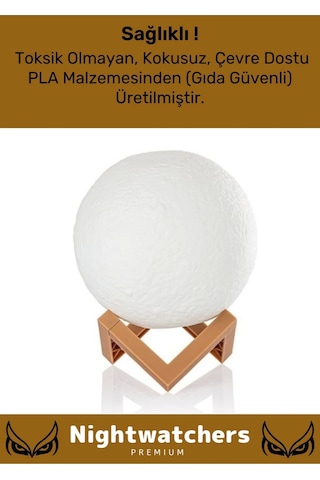 Özel Üretim Çevre Korumalı 3d Standlı Küre Dekoratif Yüksek Performanslı Led Ay Gece Masa Lambası Çok Renkli