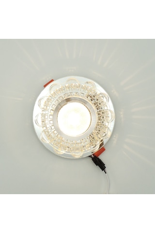 Silver Kristal Cam Sıva Altı Spot Cob Led Armatür Gün Işığı Silver
