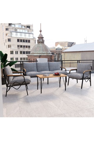 Doruk Home Balkon, Bahçe, Cafe, Metal Koltuk Takımı, Bahçe Mobilyası , Oturma Grubu 3+1+1+sehpa Orta Gri