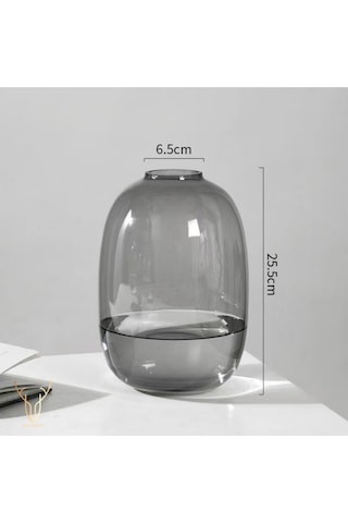 Nomo Grı Cam Vazo - 25,5 Cm Gri