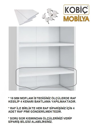 Özel Ölçü 18 Mm Gardrop ,mutfak,,kitaplık Dolabı Içi Raf 30x60cm