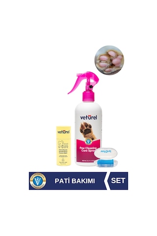 Veturel Kedi Diş Fırçası ve Doğal Pati Balm Nemlendirici Koruyucu Stick + Pati Kir Koku Giderici Sprey