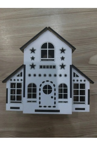 Lavanta Tasarım Işıklı Büyük Maket Ev 4 Beyaz