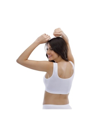 Kadın Beyaz Kalın Askılı Seamless Dikişsiz Pedli Büstiyer Beyaz