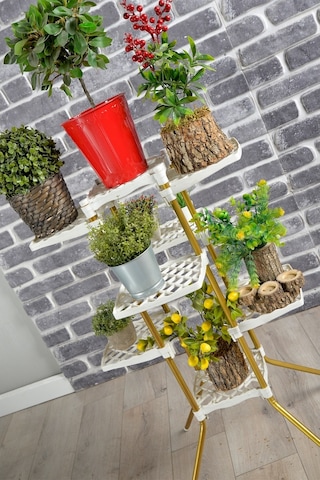 Fullreyon Vailante 8'Li Çiçeklik Saksı Standı Dekoratif Saksılık Diğer