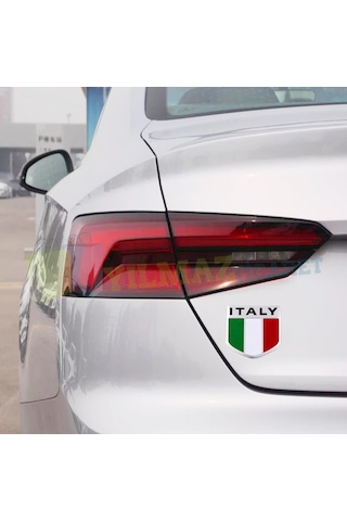 Alfa Romeo Fiat İtalya Bayrak Logo Çamurluk Bagaj Yapıştırma Alüminyum Sticker