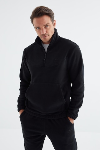 Tommy Life Lacivert Yarım Fermuar Dik Yaka Lastik Paça Polar Erkek Eşofman Takımı - 85159 Lacivert