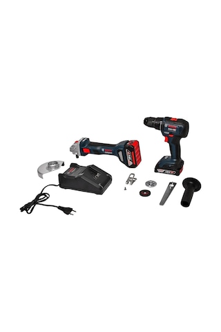 Bosch GSB 18V-50 Darbeli Delme/Vidalama + GWS 180-LI Taşlama Makinesi - 0615990M8S