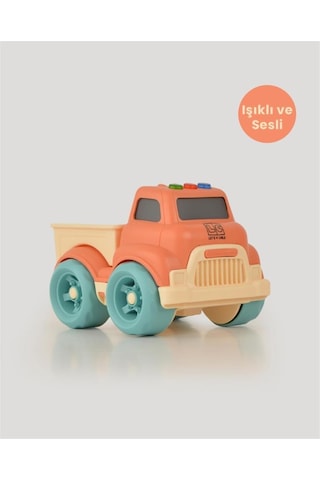 Let's Be Child Sesli Ve Işıklı Minik Pikap 31016 Turuncu - Bej Kasalı, Çocuklar İçin Oyuncak Pikap