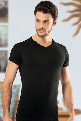 Hmd Erkek V Yaka Ribana Kısa Kollu T-Shirt (509-510)