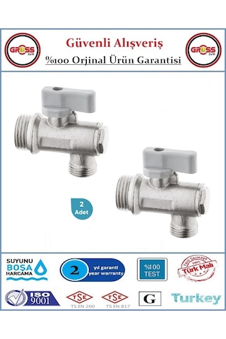 Küresel Taharet Musluğu - Ara Musluk - %100 Prinç - 2 Adet